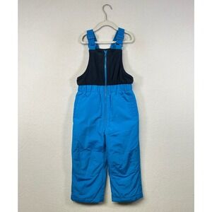 Slalom Kids Snow Bib Overalls Blue Black Fleece Lined Size 5T
